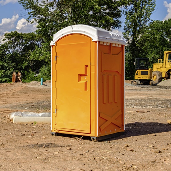 how often are the portable restrooms cleaned and serviced during a rental period in Avoca NE